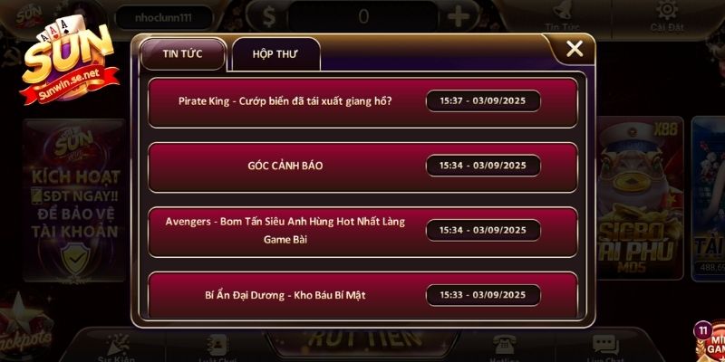 Bản tin được cập nhật liên tục tại hệ thống